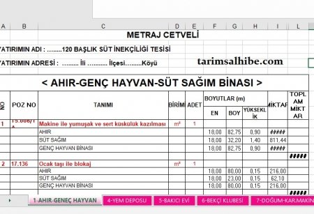 120 büyükbaş süt hayvancılığı projesi